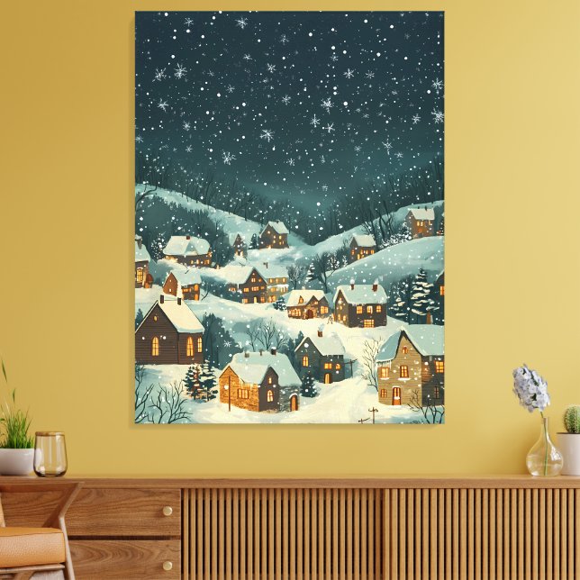 Lienzo Aldea de Navidades rusos bajo una nevada estrepito (Insitu (Sala de estar))