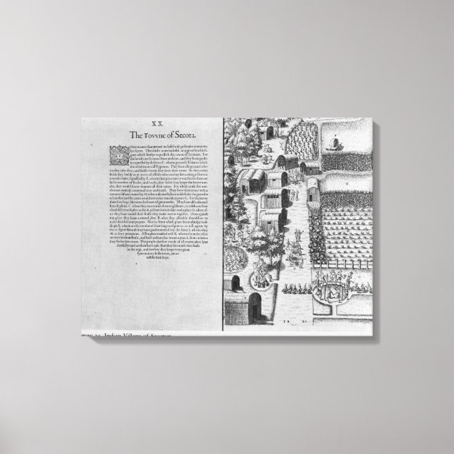 Lienzo Aldea india de Secoton (Anverso)