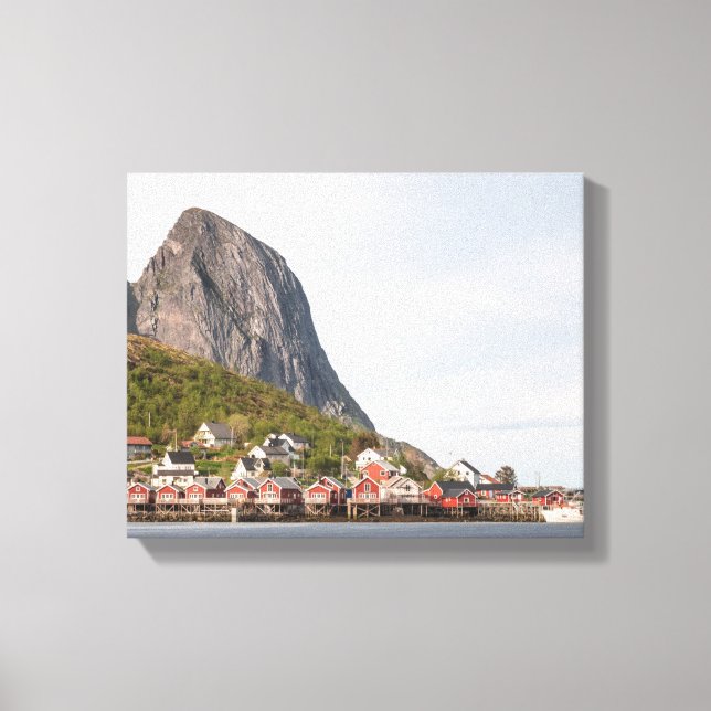 Lienzo Aldea pesquera de Lofoten - Noruega (Anverso)