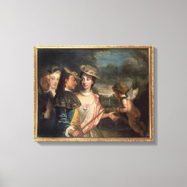 Lienzo Alegoría de cortejo (Anverso)