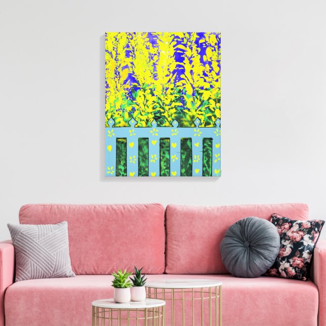 Lienzo Alegre escape de jardines: un baile de flores amar (Insitu (Sala de estar))