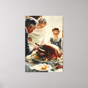 Lienzo Alegría de Acción de Gracias: Un Festín Familiar