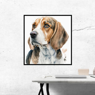Lienzo Alegria de Beagle en Acuarela