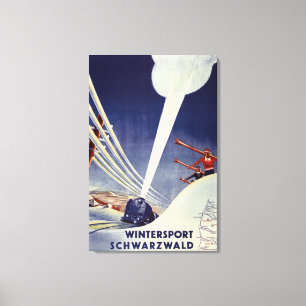 Lienzo Alemania - esquí en el bosque negro