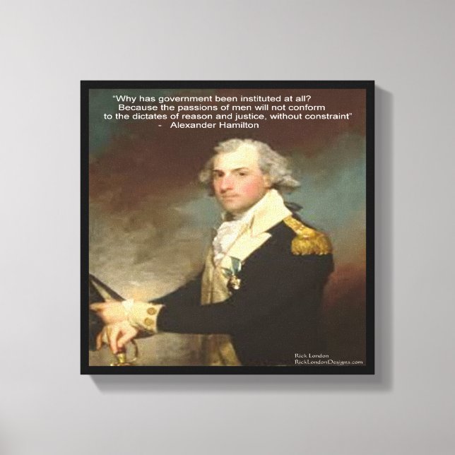 Lienzo Alexander Hamilton & "Por qué el Gobierno" Impresi (Anverso)