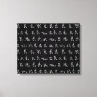 Alfabeto de idioma Rótulo // Blanco sobre negro //