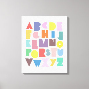 Lienzo Alfabeto retro geométrico