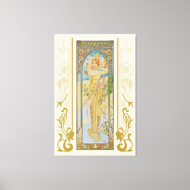 Lienzo Alfonso de Art Nouveau Mucha El brillo del día (Anverso)