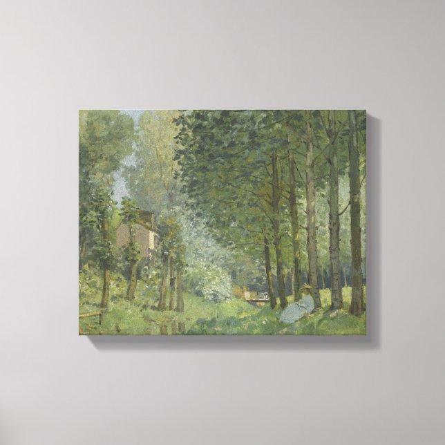 Lienzo Alfred Sisley - Descansa a lo largo del Stream (Anverso)