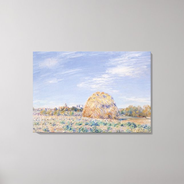 Lienzo Alfred Sisley | Haystack en las orillas del Loing (Anverso)