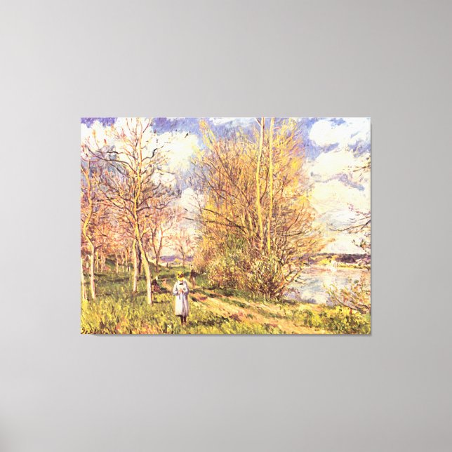 Lienzo Alfred Sisley Les Petits Prés en primavera (Anverso)