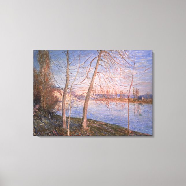 Lienzo Alfred Sisley | Mañana de invierno (Anverso)