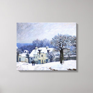 Lienzo Alfred Sisley - Plaza Chenil en Marly, Efecto Niev