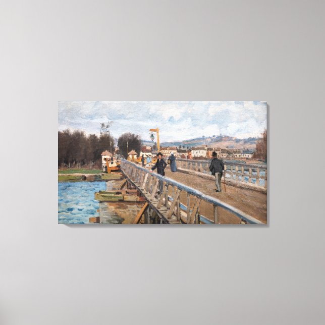 Lienzo Alfred Sisley - Puente de futbol en Argenteuil (Anverso)