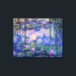 Lienzo Algas de agua monet con reflejos de estanques<br><div class="desc">Claude Monet fue uno de los fundadores de la pintura del impresionismo francés en paisajes al aire libre. Esta es una de sus muchas pinturas de estanque de nenúfares con agua de jardín que muestran el reflejo desde el cielo, con ramas de sauce llorosas colgando por encima del estanque, y...</div>