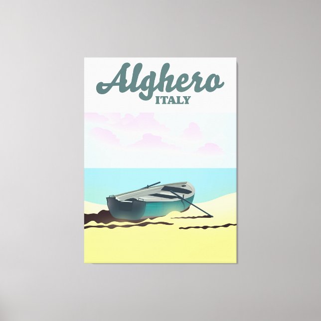 Lienzo Alghero poster de viajes vintage de Italia (Anverso)