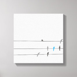 Lienzo Algo azul | Pintura simplista de cielo de pájaro