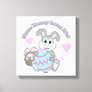 Lienzo ¡Algún Conejito Me Ama! Conejito de Pascua