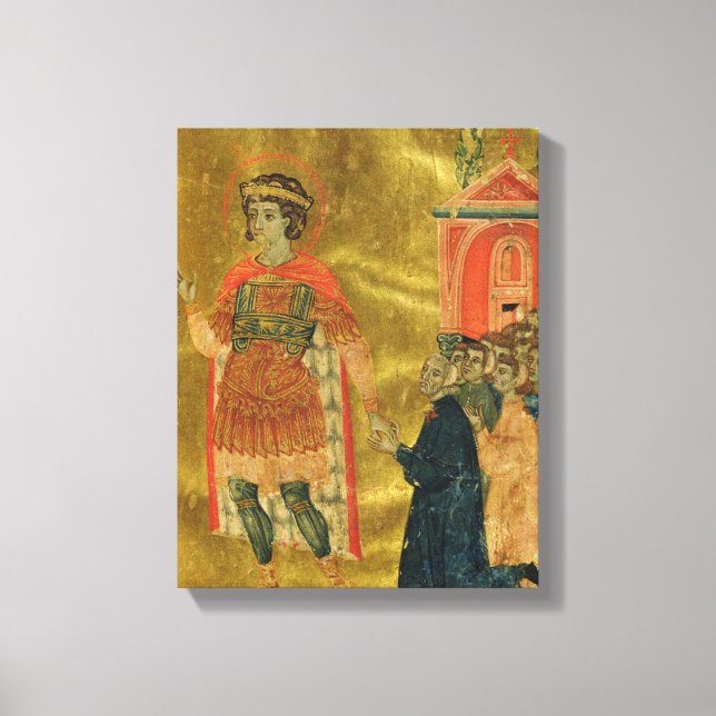 Lienzo Algunos hermanos rezando a San Teodoro (Anverso)