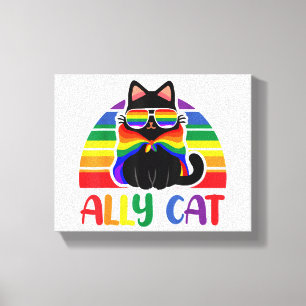 Lienzo Aliado LGBT Gato Sé Amable Arcoíris Divertido Band
