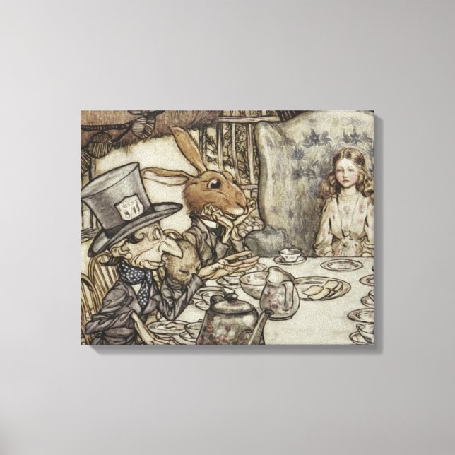 Lienzo Alice Birthday Uncumpleaños Rabbit Hatter Fiesta (Anverso)