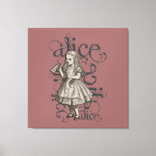 Lienzo Alice In Wonderland Grunge (Rosa)