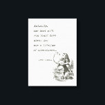 Lienzo Alicia En El País De Las Maravillas Con Cita De Av<br><div class="desc">Historias de hadas de ilustracion vintage y rimas de vivero imagen de Alicia con flamingo de John Tenniel en 1865, Alicia de Lewis Carroll, junto con una cita de texto del autor Lewis Carroll que dice: "En realidad, el mejor regalo que le podrías haber dado fue una vida de aventuras"....</div>