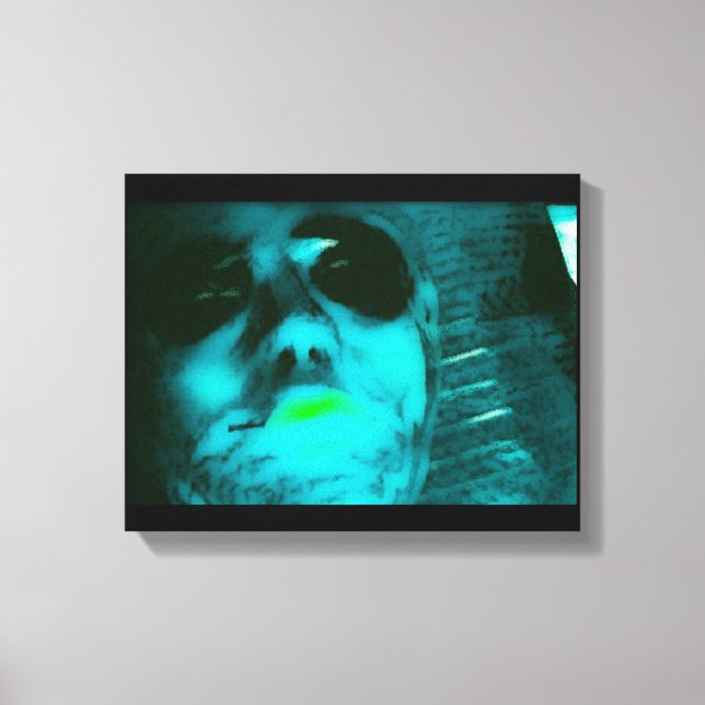 Lienzo Alien azul (Anverso)