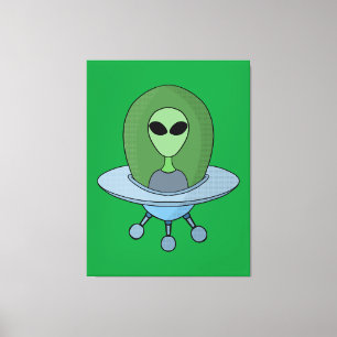 Lienzo Alien en su pequeña nave espacial