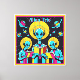 Lienzo Alien Trio - Un Grupo De Tres Cantantes Extranjero