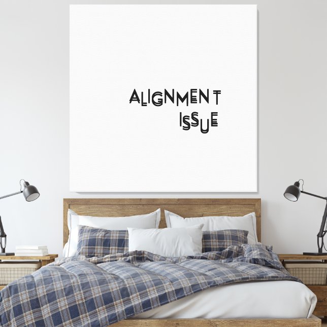 Lienzo Alignment Issue Minimalist Typographic Canvas Wall (Insitu(Dormitorio))