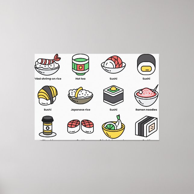 Lienzo Alimentos de Japón (Anverso)