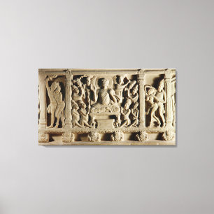 Lienzo Alivio que representa una predicación asentada de