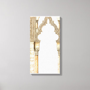 Lienzo Aljaferia. Palacio islámico. Arcos. Zaragoza