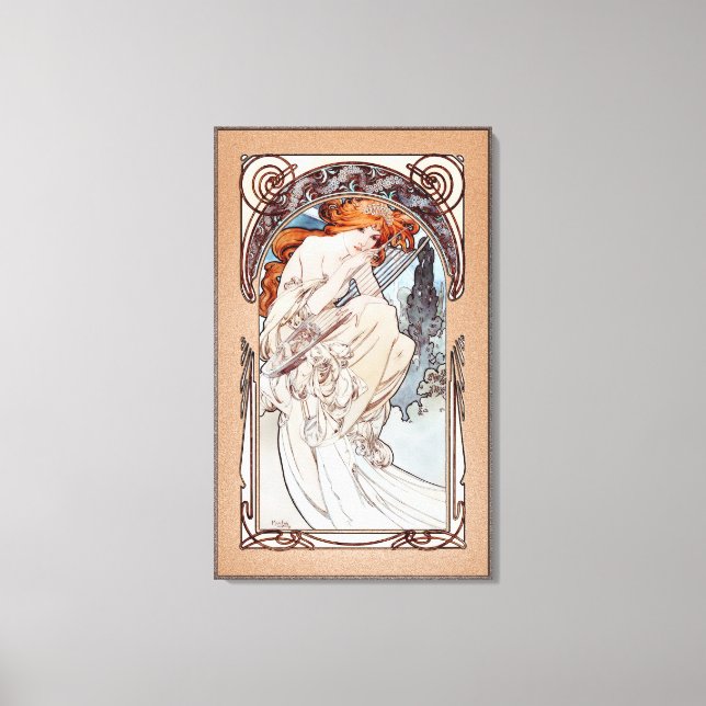 Lienzo Allegorie de la Musique por Alphonse Mucha (Anverso)