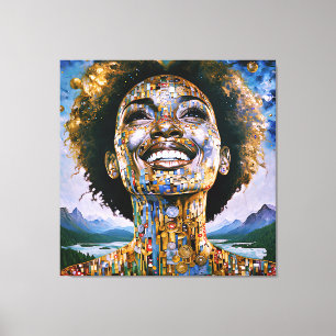 Lienzo "Alma dorada, cielos infinitos"