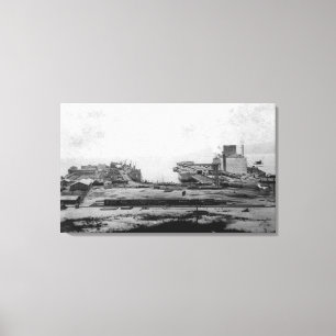Lienzo Almacenes de la costa en Astoria, O fotografía