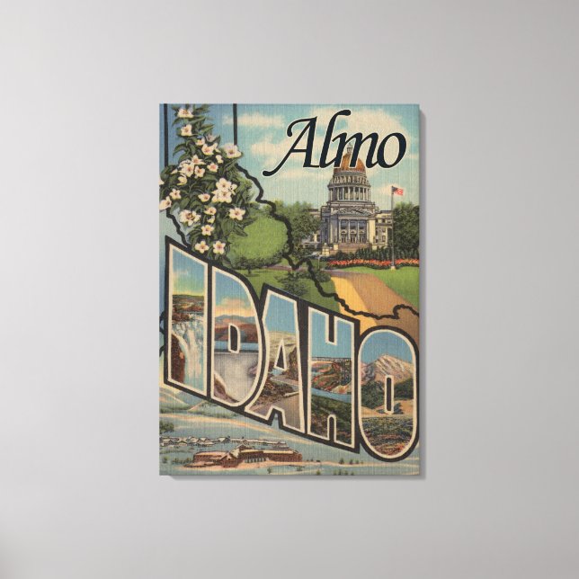 Lienzo Almo, IdahoEscenas de letras grandesAlmo, ID (Anverso)