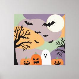 Lienzo Almofada noite de halloween abóboras e fantasmas