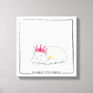 Lienzo Almohada de bebé hipopótamo pigmeo princesa