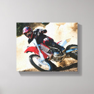 Lienzo almohada de motociclista de motocross
