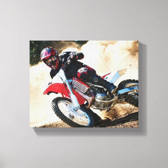 Lienzo almohada de motociclista de motocross (Anverso)