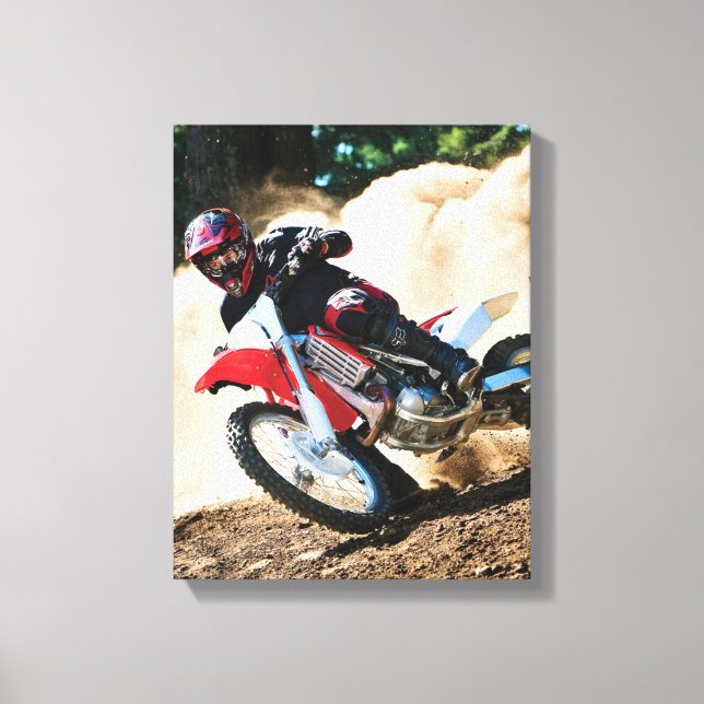 Lienzo almohada de motocrossista (Anverso)