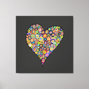 Lienzo Almohada decorativa de amor de corazón grande para
