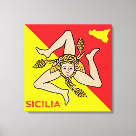 Lienzo Almohada Trinacria de la bandera siciliana de Sici