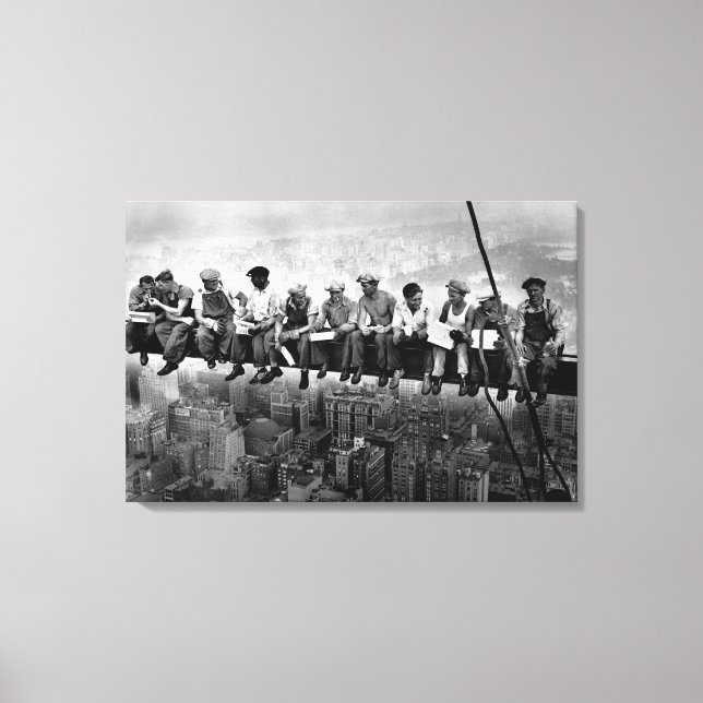 Lienzo Almuerzo por encima de un rascacielos de 1932 trab (Anverso)