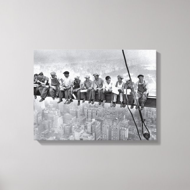 Lienzo Almuerzo Sobre Un Rascacielos (Anverso)