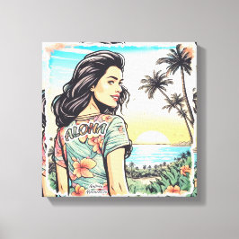 Lienzo Aloha Chica