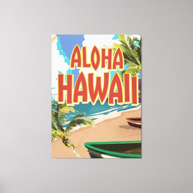 Lienzo Aloha Hawaii - Afiche de viajes (Anverso)