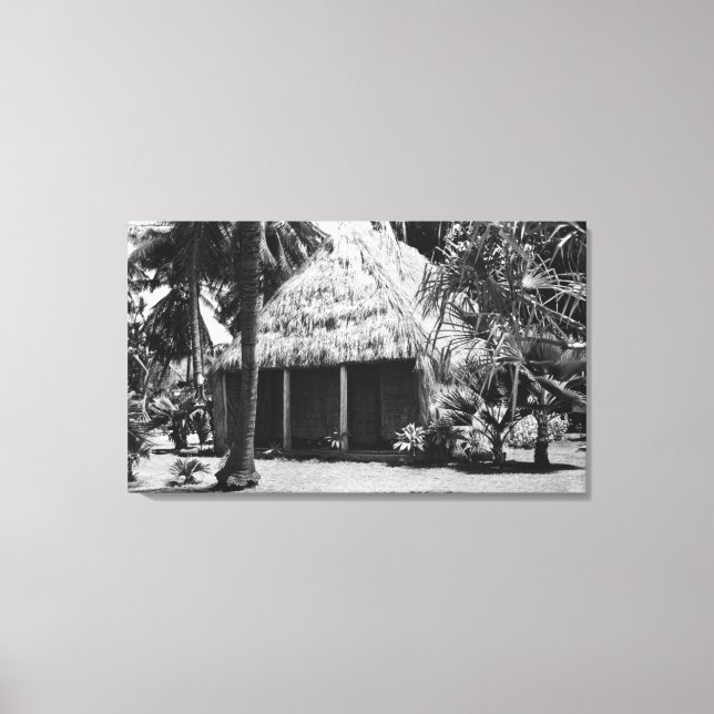 Lienzo Alojamiento de hierbas en la playa - Isla Hawaii (Anverso)